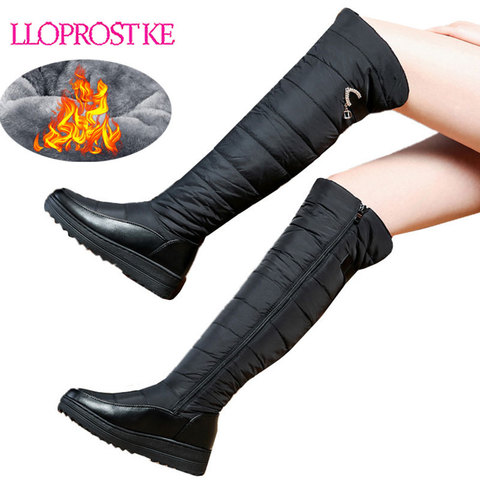 Lloprost ke-botas de nieve cálidas para mujer, Botas Largas por encima de la rodilla, impermeables, con plataforma, talla grande 44 ► Foto 1/6