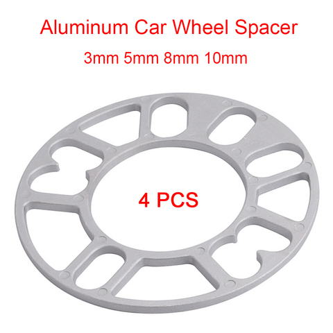 SPEWPRP 4 Uds Universal 3mm 5mm 8mm 10mm aluminio rueda de coche espaciador placa de cuñas Fit de 4x4x100 114,3 5x100 5x108 5x114,3 5x120 ► Foto 1/6