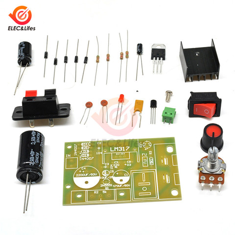 Regulador de tensión regulable LM317 AC/DC, módulo de fuente de alimentación Buck con potenciómetro de conmutación Rocker PCB, Kit DIY LM317T ► Foto 1/6