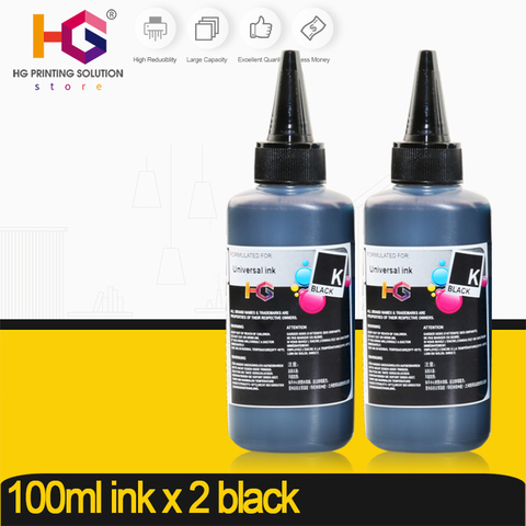 Recarga universal de tinta Kit para Epson Canon para HP hermano tinta impresora CISS y recargable impresoras de tinta de tinte 100ml x 2 negro ► Foto 1/1