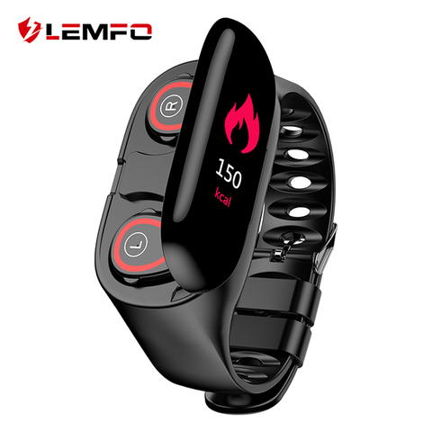 LEMFO M1 más nuevo reloj inteligente AI con Bluetooth auricular Monitor de ritmo cardíaco pulsera inteligente largo tiempo en espera reloj deportivo hombres ► Foto 1/1