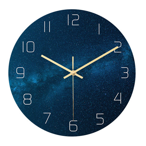 Reloj de pared de Galaxia Para sala de estar, reloj silencioso con estrellas de nebulosa, arte abstracto, reloj universo, decoración del hogar, regalos de Astronomía ► Foto 1/6