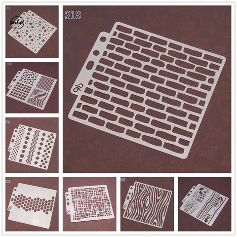 Plantilla para pintura en relieve (26 estilos), gráficos geométricos, papel para fotos de manualidades para álbum de recortes confección de álbumes, plantilla de tarjetas para Decoración ► Foto 1/6