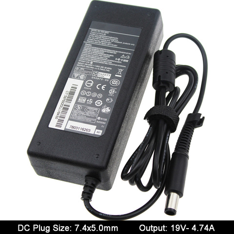 Adaptador de CA para portátil, 19V, 4,74a, 7,4x5,0mm, fuente de alimentación para HP Pavilion DV3, DV4, DV5, DV6 ► Foto 1/6