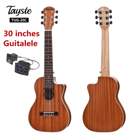 Guilele de guitarra eléctrica de 30 pulgadas, Mini Guitarra acústica de 6 cuerdas, ukelele de viaje ► Foto 1/6