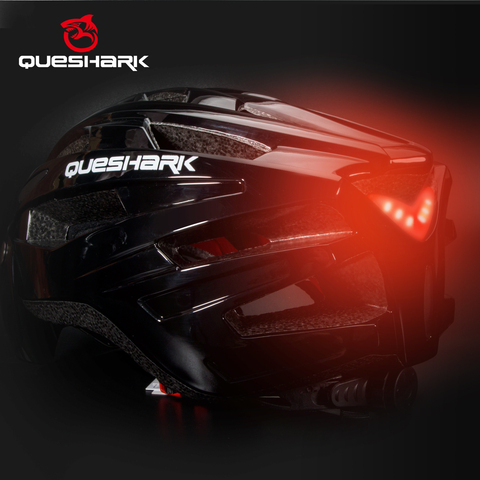 Queshark-Casco de ciclismo con luz Led, para bicicleta de montaña o de carretera, con luz trasera, Protector de seguridad deportivo de 58-64cm ► Foto 1/6