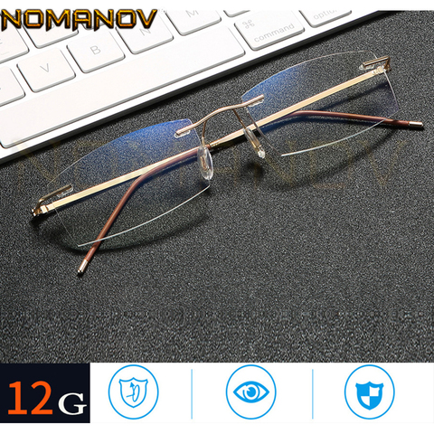 Marco de titanio ultraligero, gafas de lectura sin montura + 0,75 + 1 + 1,5 + 1,75 + 2 + 2,25 To + 4, antifatiga ► Foto 1/6