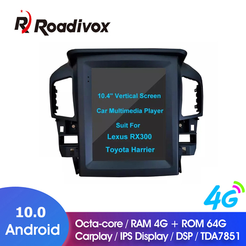 Radio con GPS para coche, reproductor con Android 10,4, pantalla Vertical de 10,0 pulgadas, estilo Tesla, DVD, para Lexus RX300, Toyota, Harrier ► Foto 1/6