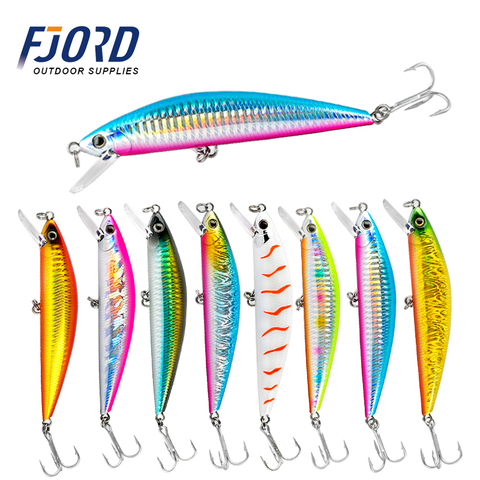 Fiordo caliente 5 unids/lote 125mm 40g Minnow láser duro profesional SwimBait cebo Artificial equipado fiordo gancho se hunde de pesca atraer ► Foto 1/6