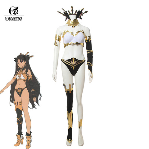 ROLECO destino Ishtar Cosplay traje FGO disfraces Cosplay Sexy PU traje Ishtar Cosplay mujeres Navidad Halloween conjunto completo ► Foto 1/6