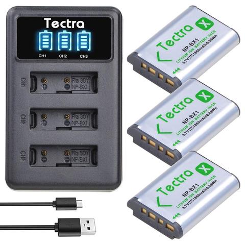 3 uds 1860mAh NPBX1 NP-BX1 batería para Sony HX300 HX400 HX50 HX60 GWP88 AS15 WX350 DSC RX1 RX100 AS100V M3 + LED USB BX1 cargador ► Foto 1/6