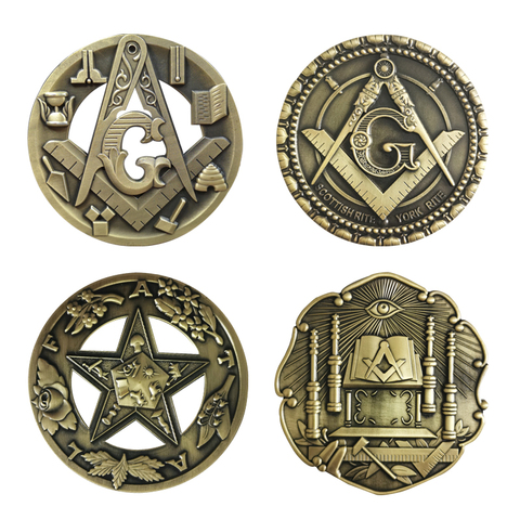 Freemason-emblema masónico para auto 3D, pegatinas convexas Retro sólidas, Metal G, insignia del caballero, decoración de negocios ► Foto 1/5