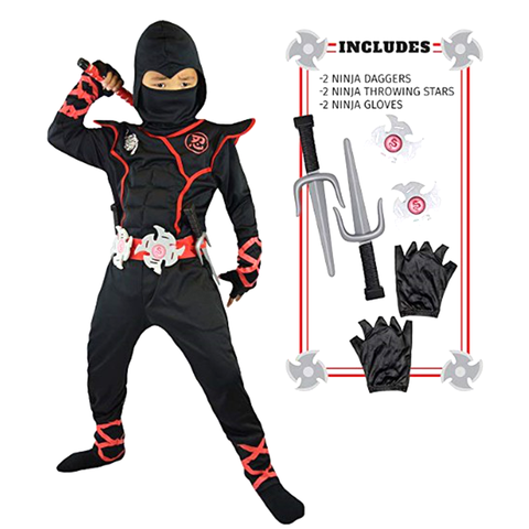 Disfraz de Ninja para niños, disfraz de Ninja, disfraz de superhéroe para fiesta de Halloween, Ninja, regalo ► Foto 1/6
