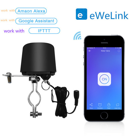 EWeLink WiFi inteligente válvula de Gas de agua controlador WiFi aplicación remota Control de voz trabajar con asistente de Google Alexa DIY automatización ► Foto 1/6
