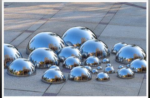 Espejo decorativo de acero inoxidable 304, figuras de cristal de 1,5mm de grosor, bola de hierro, bolas decorativas ► Foto 1/6