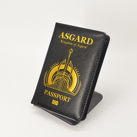 Asgard-funda de Pasaporte de piel sintética para mujer, Cartera de viaje, fundas negras para Pasaporte, funda para Pasaporte, Porta Pasaporte ► Foto 1/6