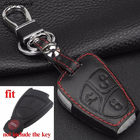 Funda de cuero con 3 botones para llave de coche para Mercedes Benz A C E S ML CLK SLK CLS Smart Key ► Foto 1/3