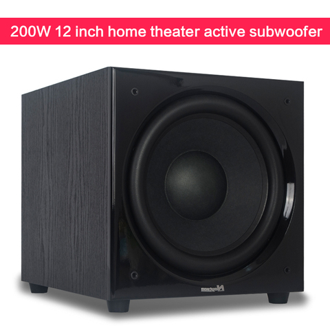 200W 12 pulgadas Subwoofer activo E050-casa de poder teatro Subwoofer Karaoke bajo audiófilo de Audio de alta fidelidad, de carrera larga 30-120Hz ► Foto 1/6