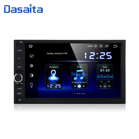 Dasaita 2 DIN Android 9,0 Auto Radio Octa Core 7 pulgadas coche Universal sin reproductor de DVD GPS estéreo de Audio de la Unidad de Apoyo DAB DVR OBD ► Foto 1/6