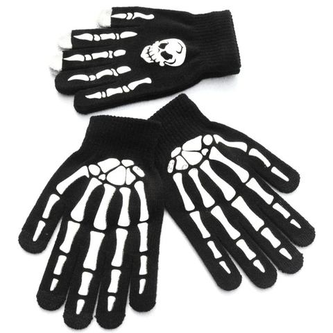 Unisex adultos niños invierno ciclismo Full Fingered guantes Halloween Horror calavera garra esqueleto antideslizante mitones para el exterior ► Foto 1/6