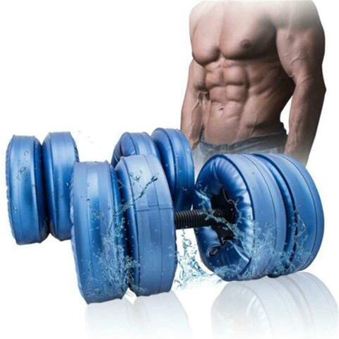 Mancuernas ajustables rellenas de agua para hombre y mujer, juego de mancuernas de viaje para entrenamiento muscular, gimnasio en casa, entrenamiento de Fitness, 1-35 kg ► Foto 1/6