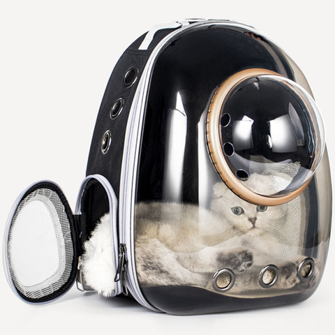 Cápsula espacial de astronauta de alta calidad, bolsa de transporte transparente para transportar mascotas, transpirable, para ventana de bicicleta, coche, gato, perro, Burbuja ► Foto 1/6