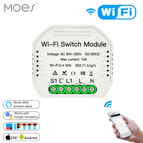 Módulo de interruptor de luz inteligente para el hogar, enchufe de pared inteligente con WiFi, Control por aplicación remota para Smart Life, Tuya, Alexa y Google Home ► Foto 1/6