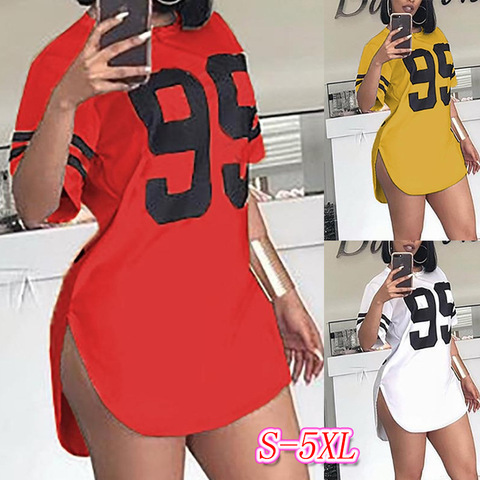 Vestido de talla grande 4XL 5XL para mujer, vestidos grandes informales, ropa estampada elegante 6XL, Vestido de manga corta grande ► Foto 1/6