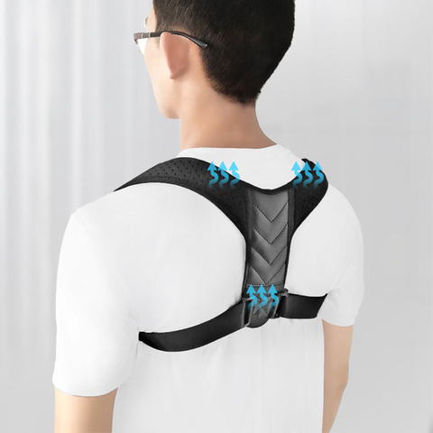 Tirantes ajustables para corrección de postura, cinturón de apoyo Lumbar para espalda, columna vertebral, clavícula y hombros ► Foto 1/6