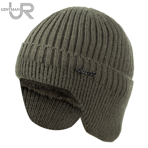 Gran oferta de sombreros de invierno con protección para la oreja, gorro suave de lana elegante para hombres y mujeres, gorro clásico de punto con solapa para la oreja, gorro que cubre las orejas ► Foto 1/6