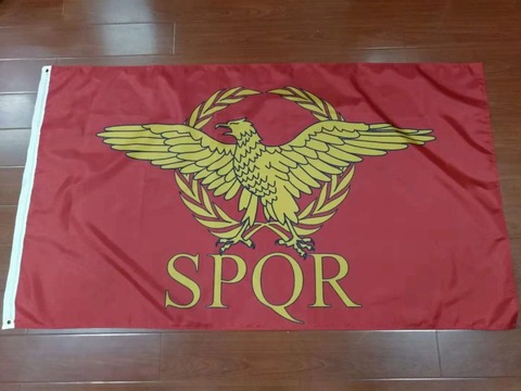 SPQR-Imperio Romano con bandera del pueblo romano, 90x150cm ► Foto 1/3