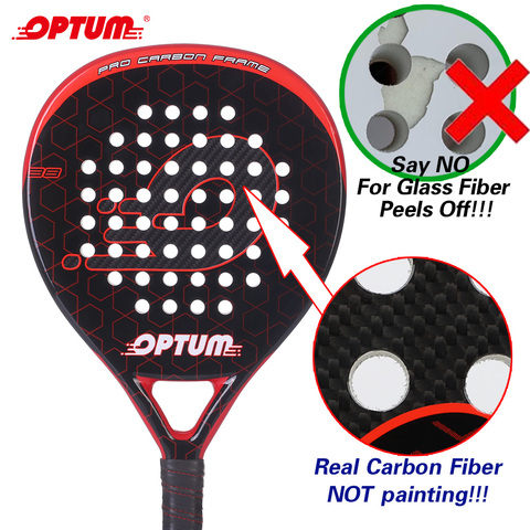 OPTUM-raqueta de tenis de fibra de carbono 3K, Pala de Padel con bolsa de cubierta ► Foto 1/6