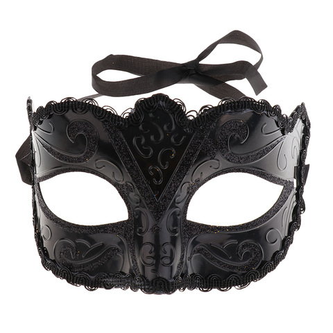Máscara de baile de máscaras para hombre y mujer, negra, antifaz de fiesta veneciana, estilo carnaval, Sexy, traje de fiesta de boda, 2 uds. ► Foto 1/5