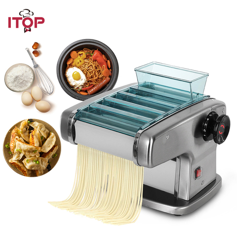 ITOP-máquina eléctrica de prensado de acero inoxidable para hacer Pasta, cortador de masa, piel de Dumpling, 220V, comercial, Fabricante de fideos ► Foto 1/6