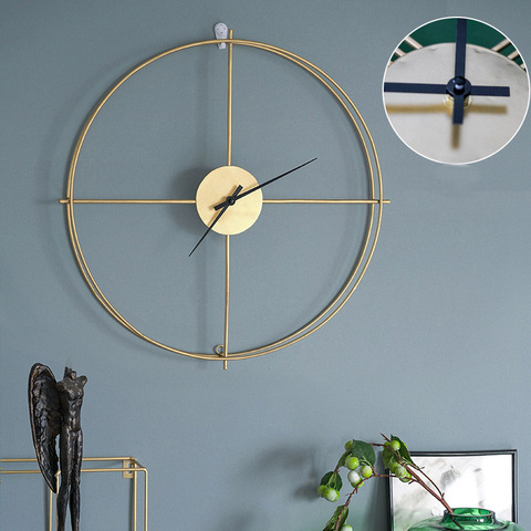 INS-Reloj de pared de estilo nórdico, redondo, de Metal, doble capa, dorado Negro, de pared silencioso, de diseño moderno, para decoración del hogar y la Oficina ► Foto 1/6