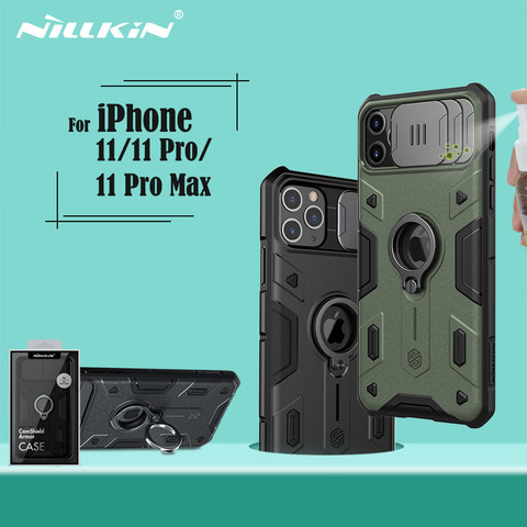 NILLKIN-funda para iPhone 12 mini Pro Max, Armadura de CamShield, anillo de cámara deslizante, carcasa trasera con soporte para iPhone 11 Pro 11 Pro Max ► Foto 1/6