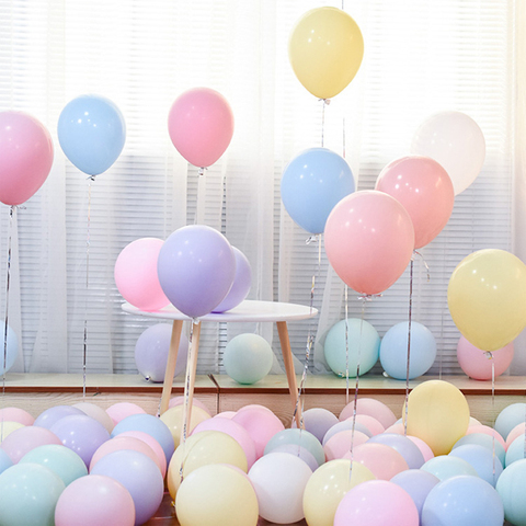 Globos de látex para macarrones decoración de cumpleaños de fiesta de boda, decoración de ducha de bebé, Globos de aire, 10/30/50 Uds. ► Foto 1/6