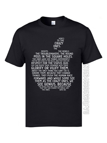 Wordcloud-camisetas con letras de Apple para hombre, 100% de algodón con texto y cuello redondo, camisetas con frases ► Foto 1/6