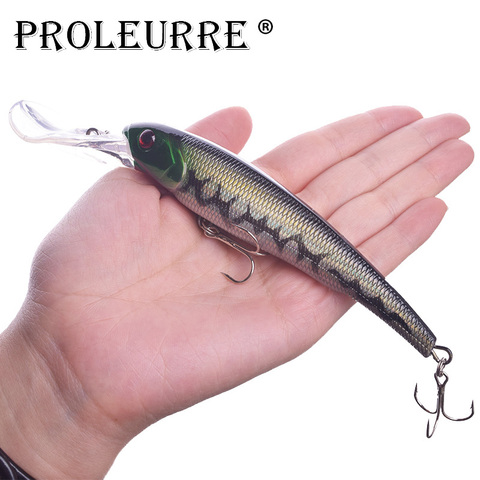 Proleurre gran señuelo de pesca de Minnow 16,5 cm 27,1g Crankbait Wobblers cebo duro de pescado con 2 ganchos de pesca aparejos de pesca ► Foto 1/6