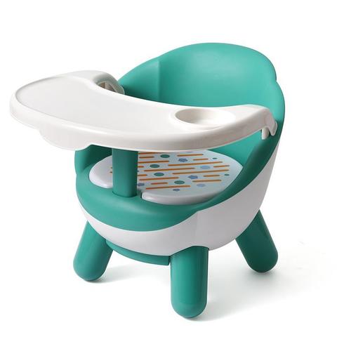 Silla comedor para niños con plato, mesa de bebé, silla de bebé, mesa de comedor, silla de bebé con llamada de espalda, taburete de plástico para bebé ► Foto 1/6