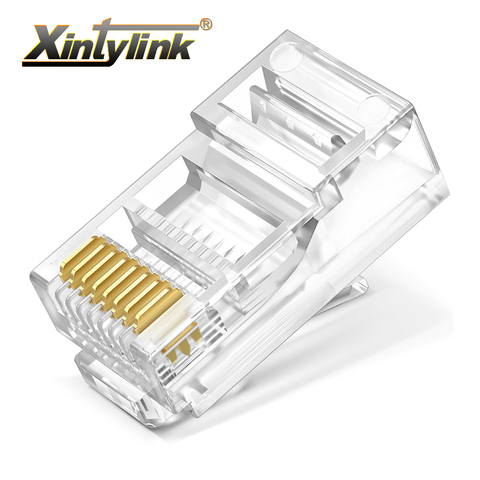 Xintylink-conector rj45 cable ethernet rg rj 45, conector Cat5 Cat5e, conector utp sin blindaje, red Modular, 8p8c, lan, keystone ► Foto 1/6