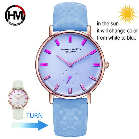 Nuevo modelo creativo reloj cambiará colores bajo Sol moda mujeres reloj impermeable UV colores con el regalo caja ► Foto 1/6