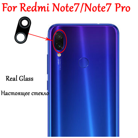 Cubierta de lente de cámara trasera de cristal, Adhesivo de doble cara para Xiaomi Redmi Note 7, Note 7 Pro, Note 7pro, envío rápido, 2 uds., nuevo y Original ► Foto 1/2