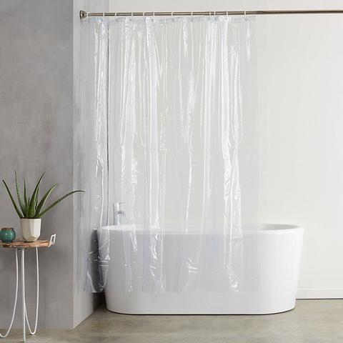 Cortina de ducha transparente de PEVA de plástico impermeable, cubierta de inodoro de baño transparente a prueba de moho, cortinas de baño con 12 ganchos ► Foto 1/6