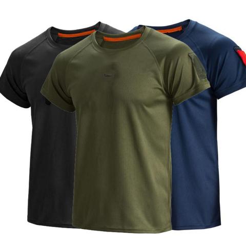 Camiseta táctica transpirable para hombre, camisetas militares de poliéster de secado rápido, camiseta de manga corta del ejército resistente al desgaste, transpirable ► Foto 1/6