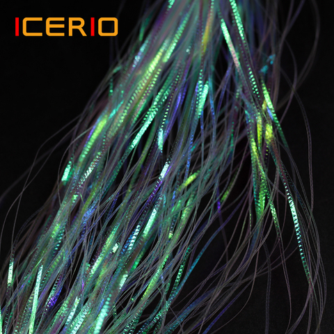 ICERIO-Paquete de hebras de Flash corrugadas de piel de pescado, hilo de luz brillante, linternas iridiscentes, materiales de atado de moscas sintéticas, 1 paquete ► Foto 1/6