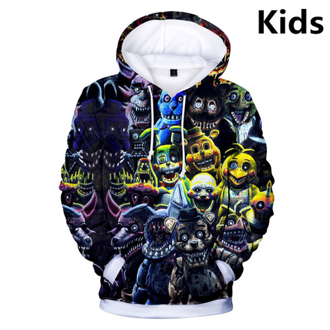 Ropa de Five Nights At FNAF de 2 a 14 años para niños, niños y niñas,  sudaderas de manga larga, sudadera, prendas de vestir exteriores, sudadera  para niños - Historial de precios