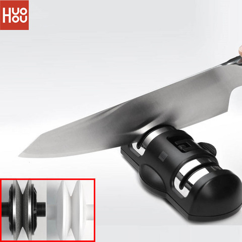 Youpin Huohou cuchillo afilador 2 etapas doble afilador con rueda Whetstone sacapuntas herramienta para cuchillo de cocina ► Foto 1/6