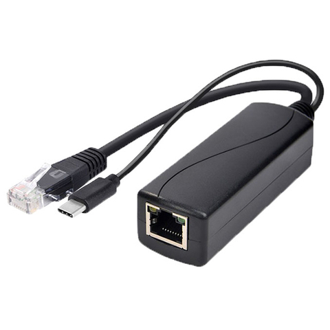 Divisor de usb tipo c poe, 48v a 5v, alimentación sobre ethernet, 802.3af para raspberry, gran oferta ► Foto 1/6