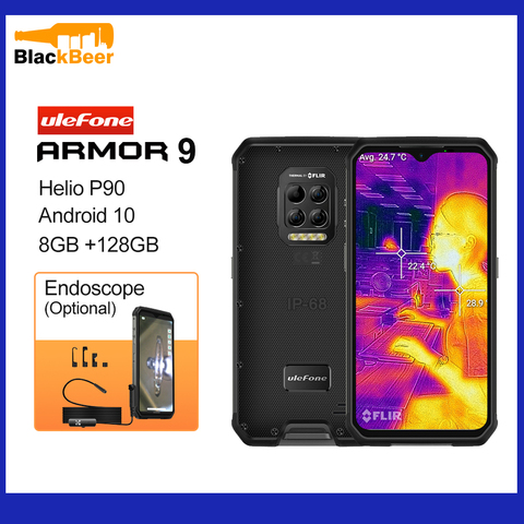 Ulefone armadura 9 Android 10 teléfono móvil Helio P90 Octa Core Smartphone IP68/IP69K resistente teléfono móvil cámara de imagen térmica 6600mA ► Foto 1/6